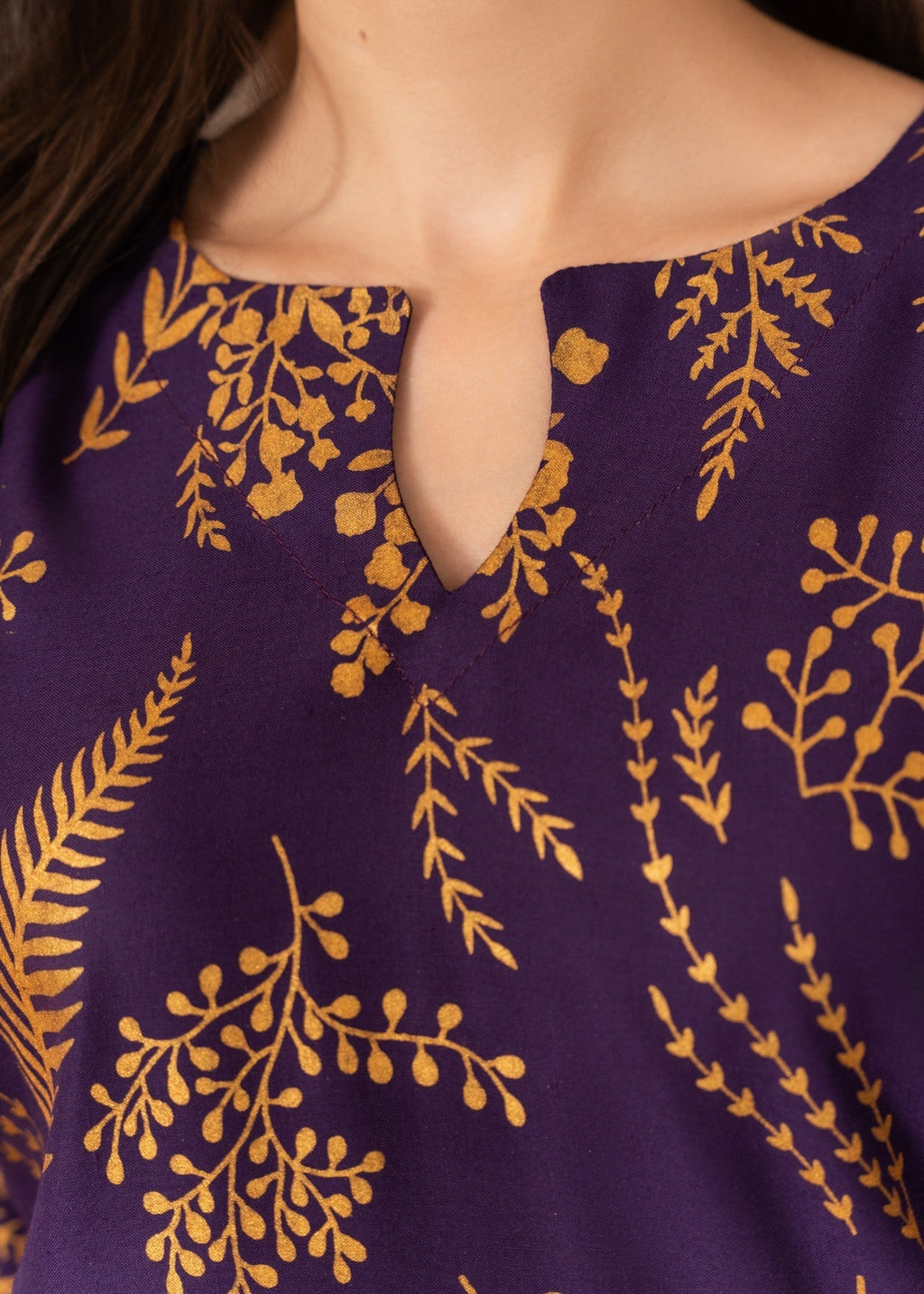 Chaudhary Arts Leave printed purple Women 2pcs