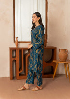 Chaudhary Arts leave Printed (teal) Women 2pcs