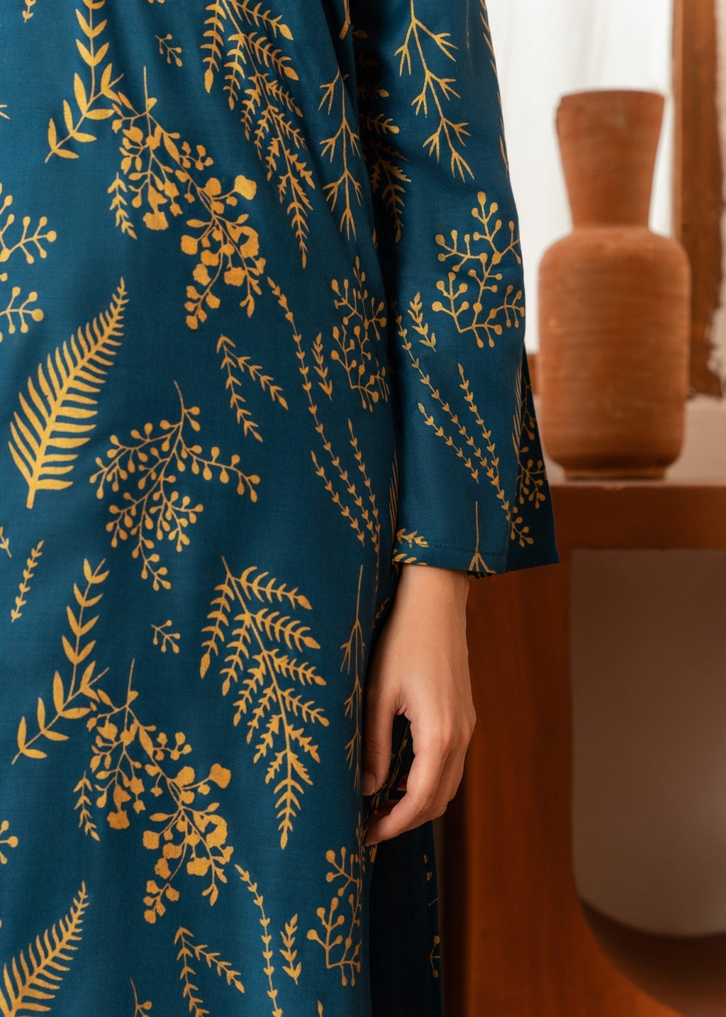 Chaudhary Arts leave Printed (teal) Women 2pcs