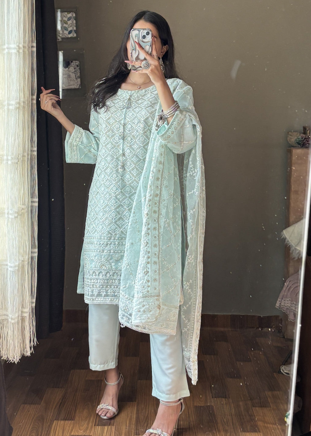 Four Season Boutique NOOR E HINA ICEBLUE Women 3pcs