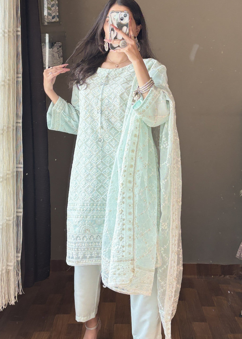 Four Season Boutique NOOR E HINA ICEBLUE Women 3pcs