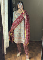 Four Season Boutique INDIAN MESORI GREY Women 3pcs