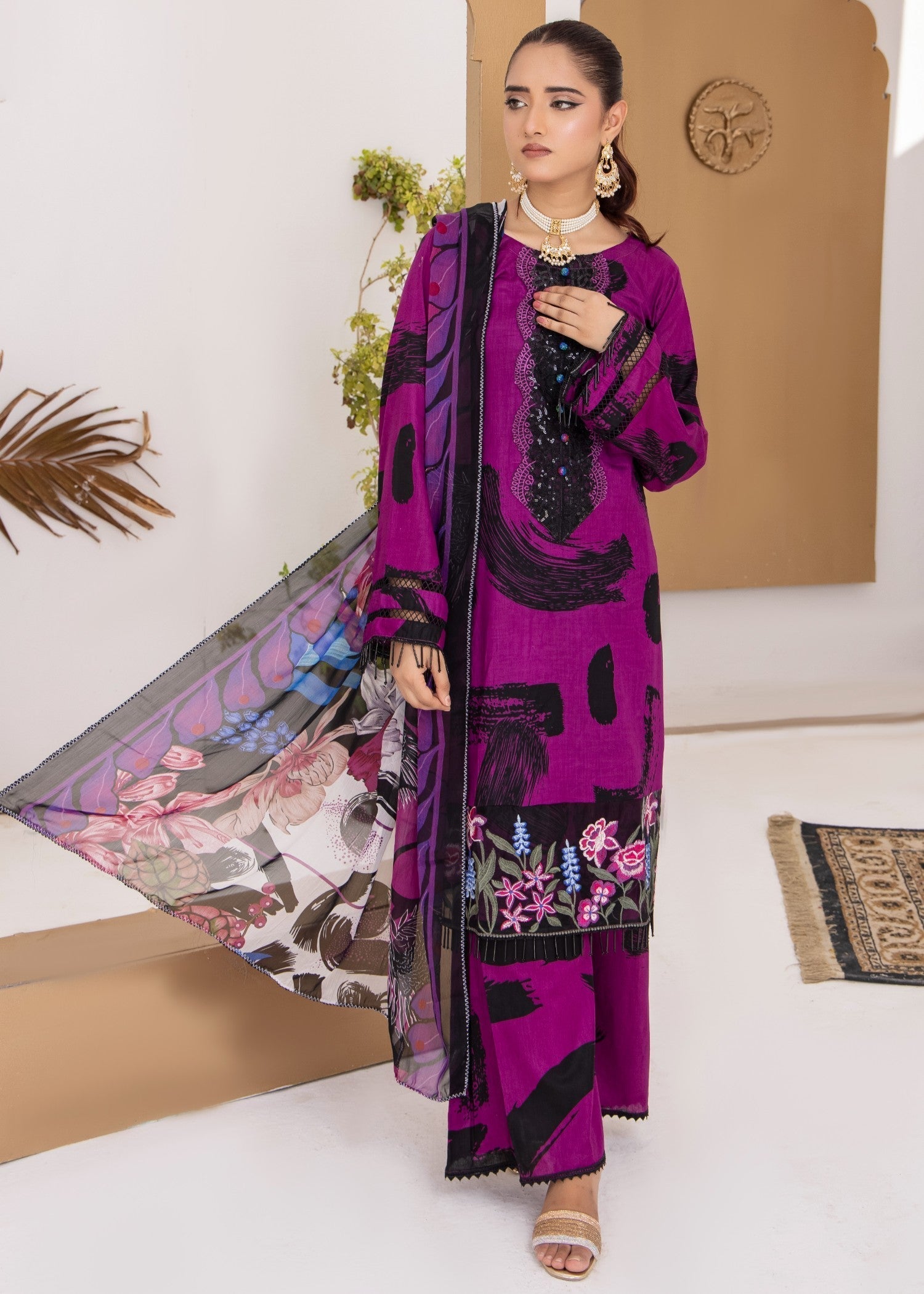 Polawn PD 24 604 B NAINA PRET LAWN COLLECTION Women 3pcs