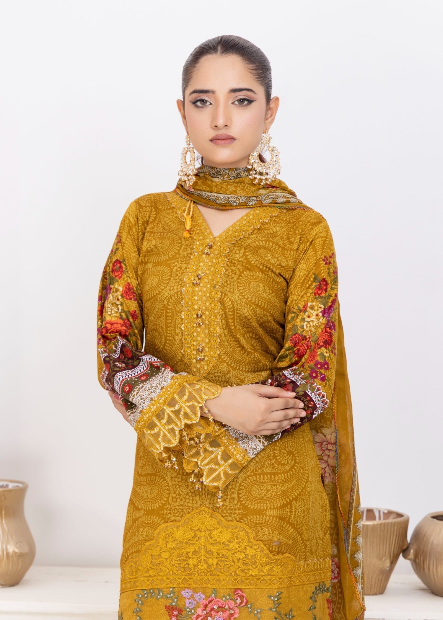 Polawn PD 24 602 A NAINA PRET LAWN COLLECTION Women 3pcs