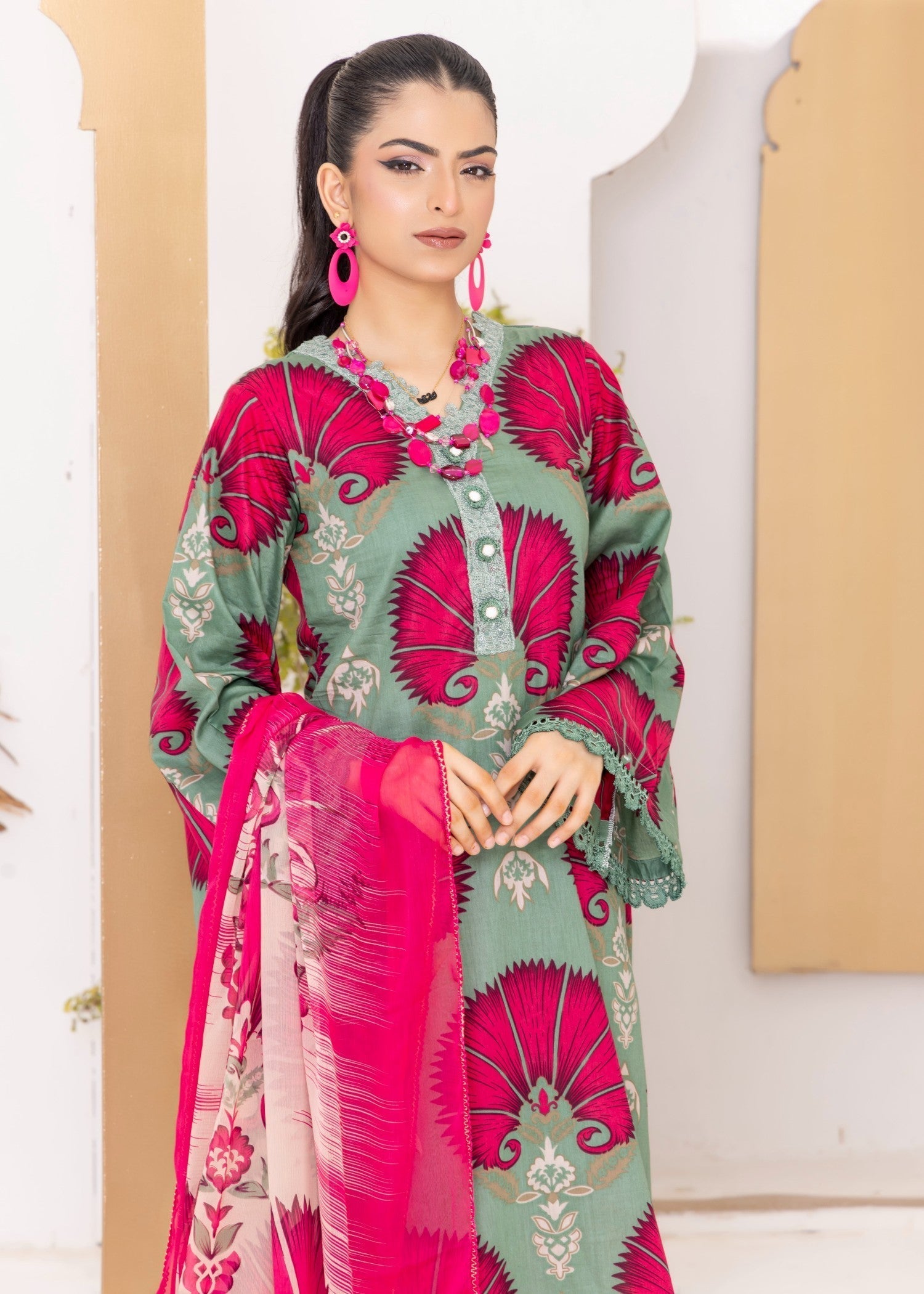 Polawn PD 24 601 A NAINA PRET LAWN COLLECTION Women 3pcs