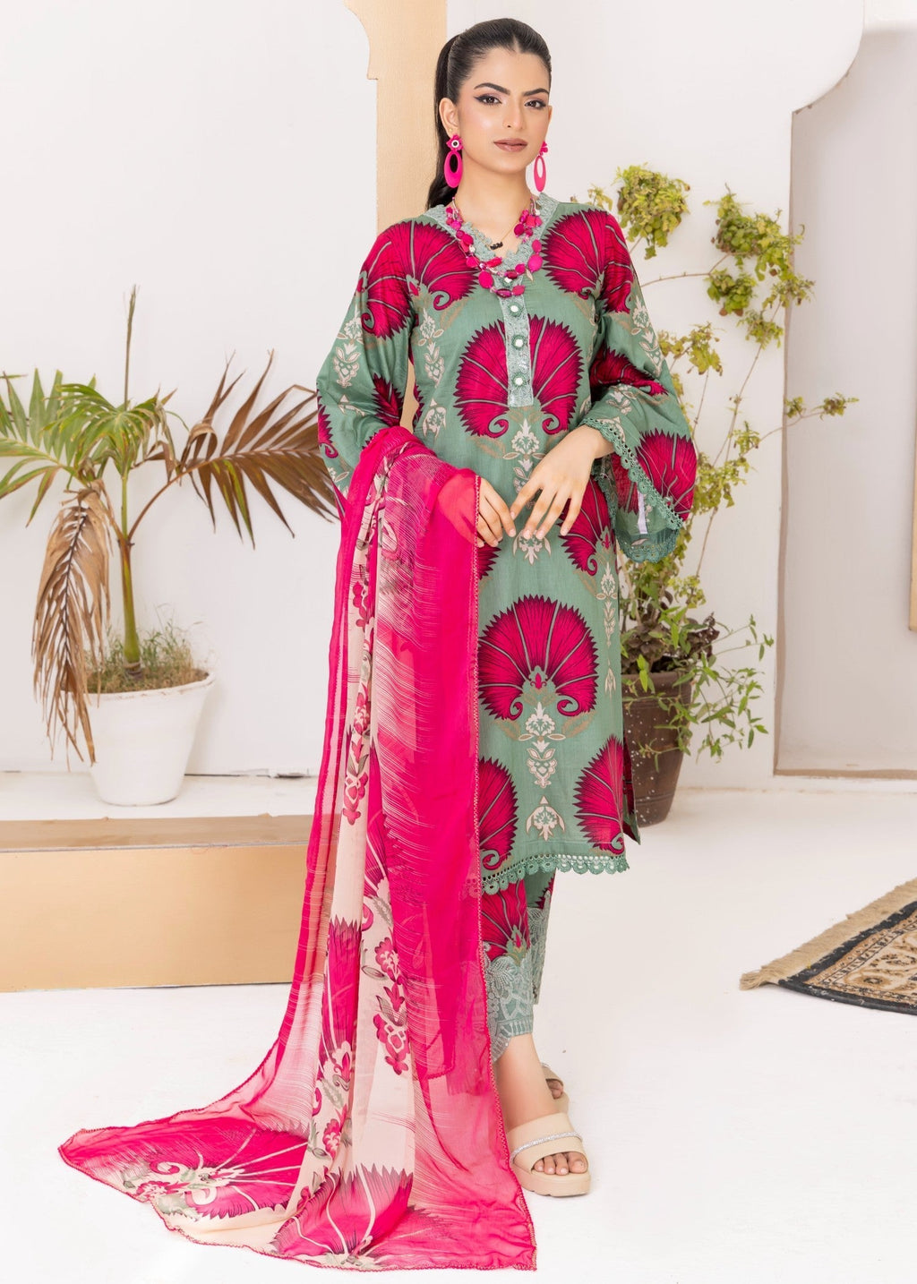 Polawn PD 24 601 A NAINA PRET LAWN COLLECTION Women 3pcs