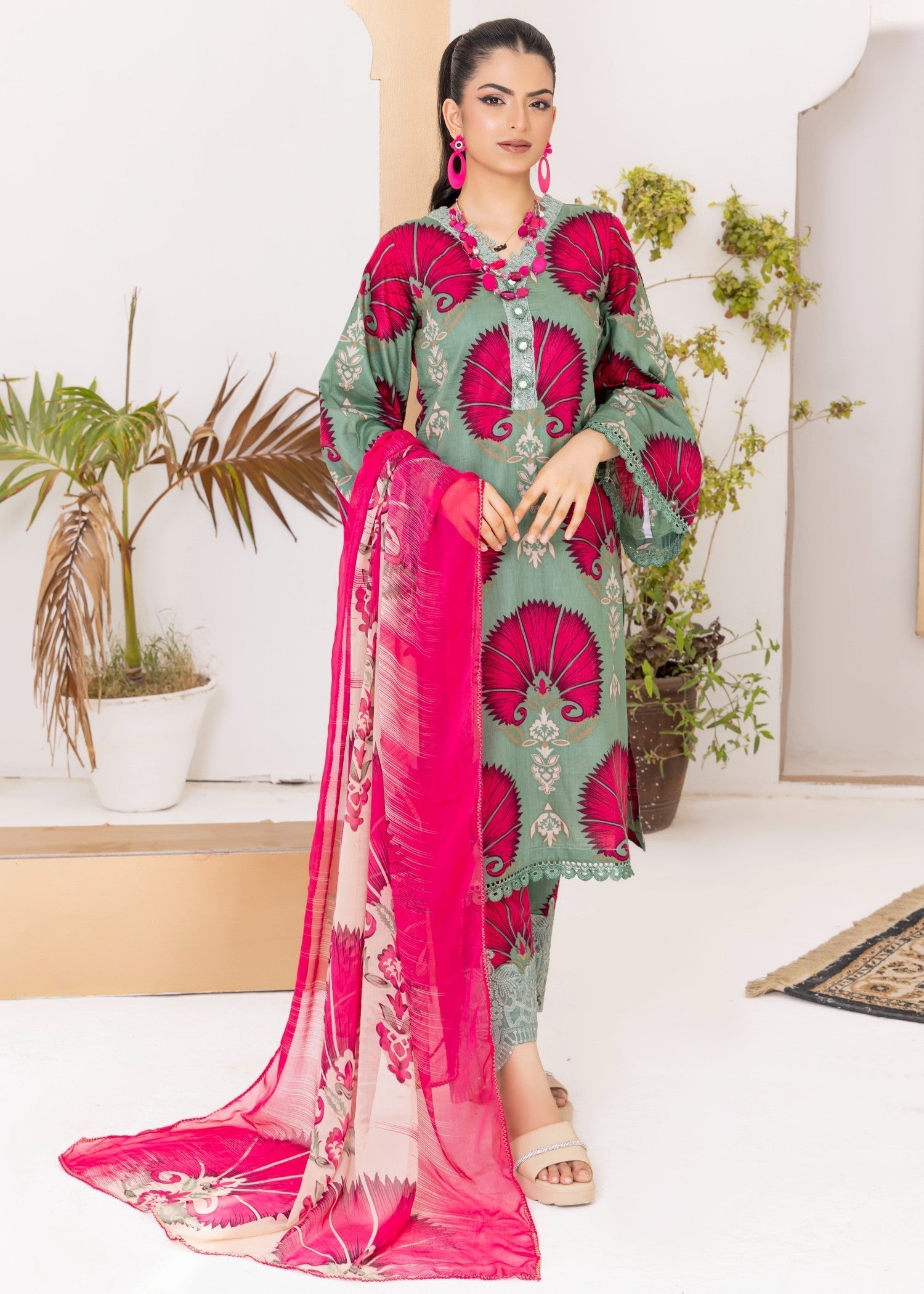Polawn PD 24 601 A NAINA PRET LAWN COLLECTION Women 3pcs