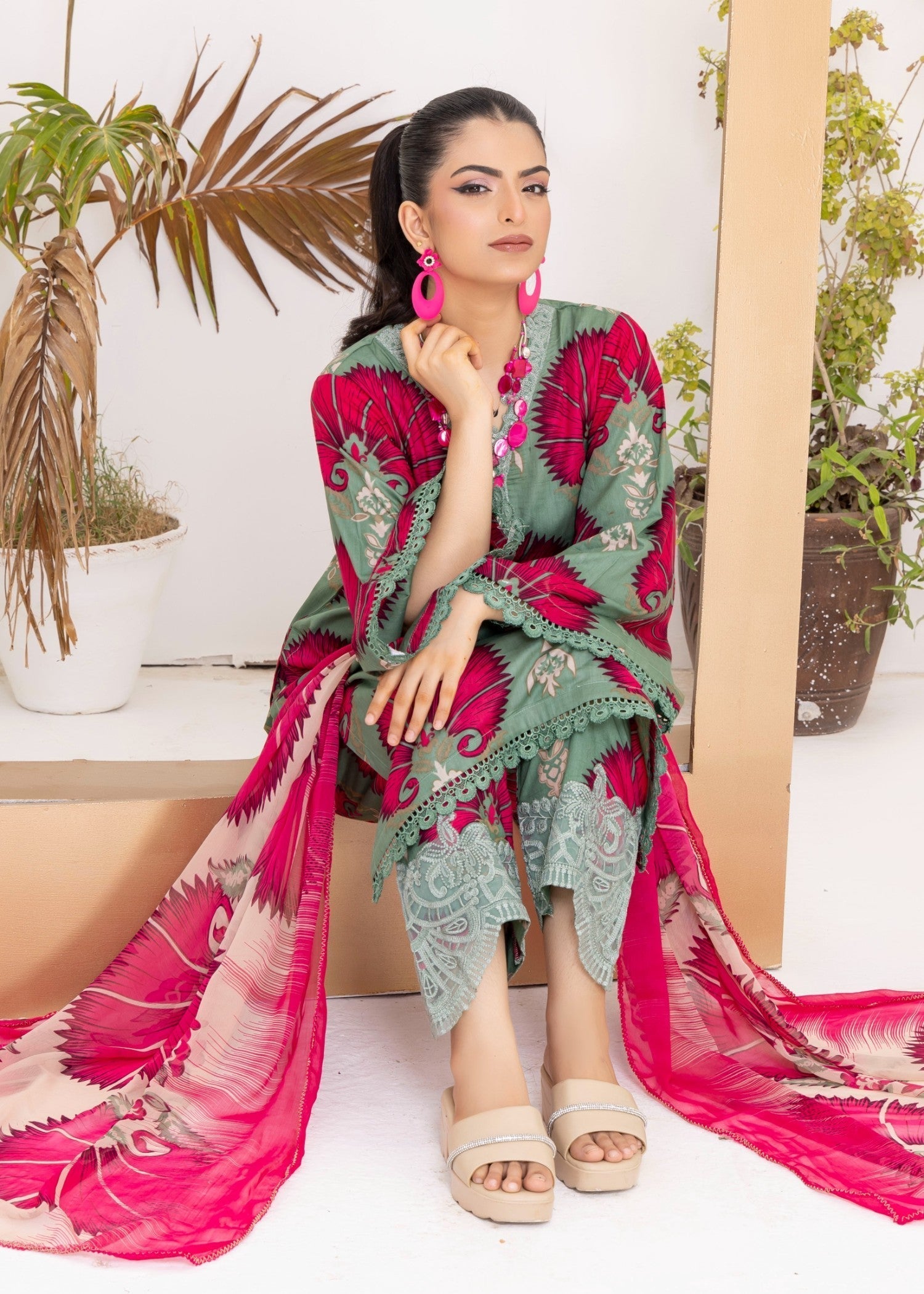 Polawn PD 24 601 A NAINA PRET LAWN COLLECTION Women 3pcs