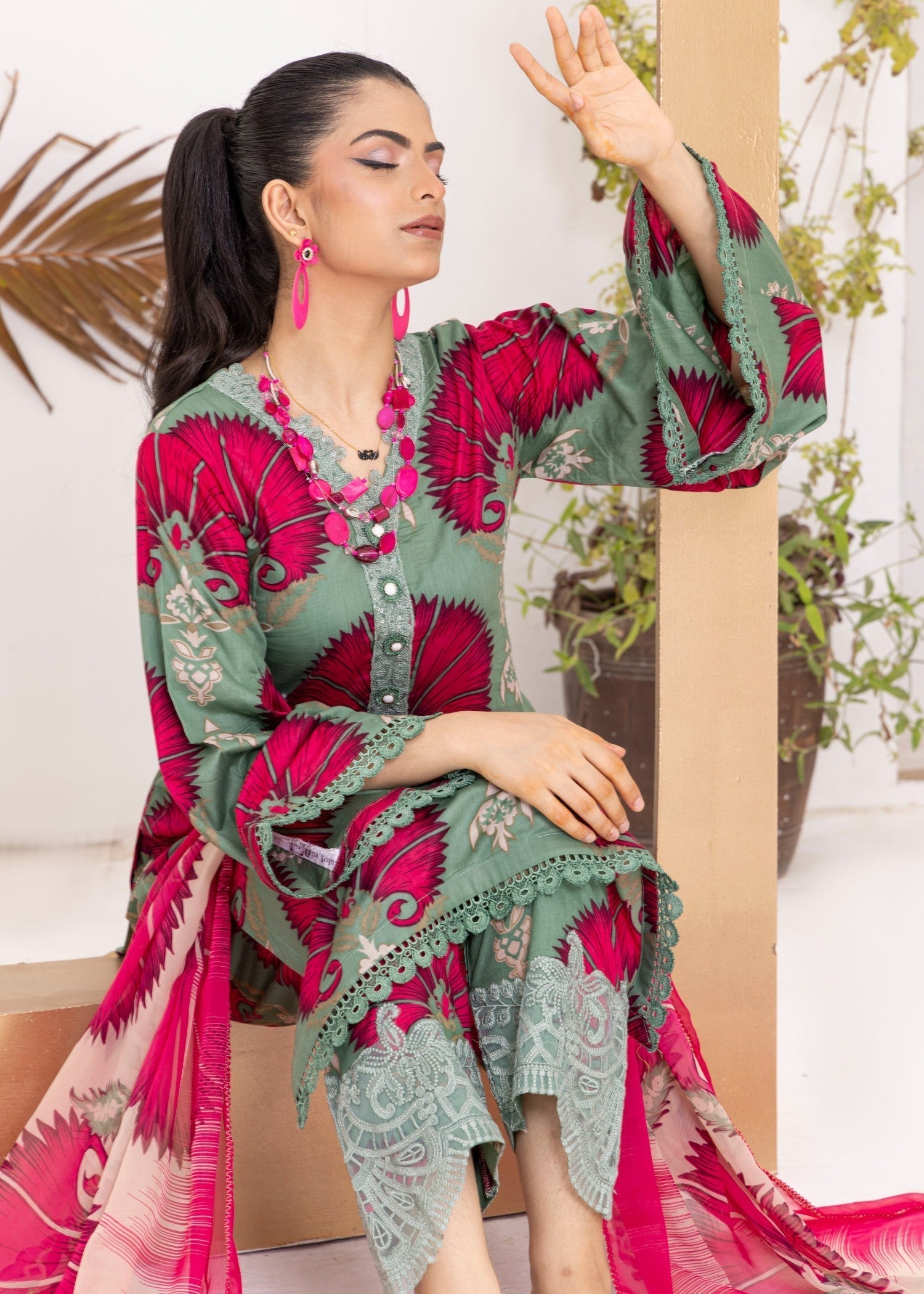 Polawn PD 24 601 A NAINA PRET LAWN COLLECTION Women 3pcs