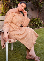 Ayesha B CAMEL BROWN FALAK HANDWORK Women 3pcs