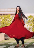 Anabiya Riwaaj Anarkali maroon Women 2pcs