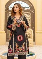 Araish Black Chikankari Cutwork Cambric '24 [Ara169] Women 2pcs