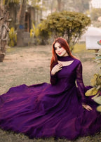 Anabiya Riwaaj anarkali Plum Women 2pcs