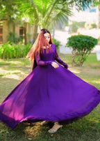 Anabiya Riwaaj anarkali Plum Women 2pcs