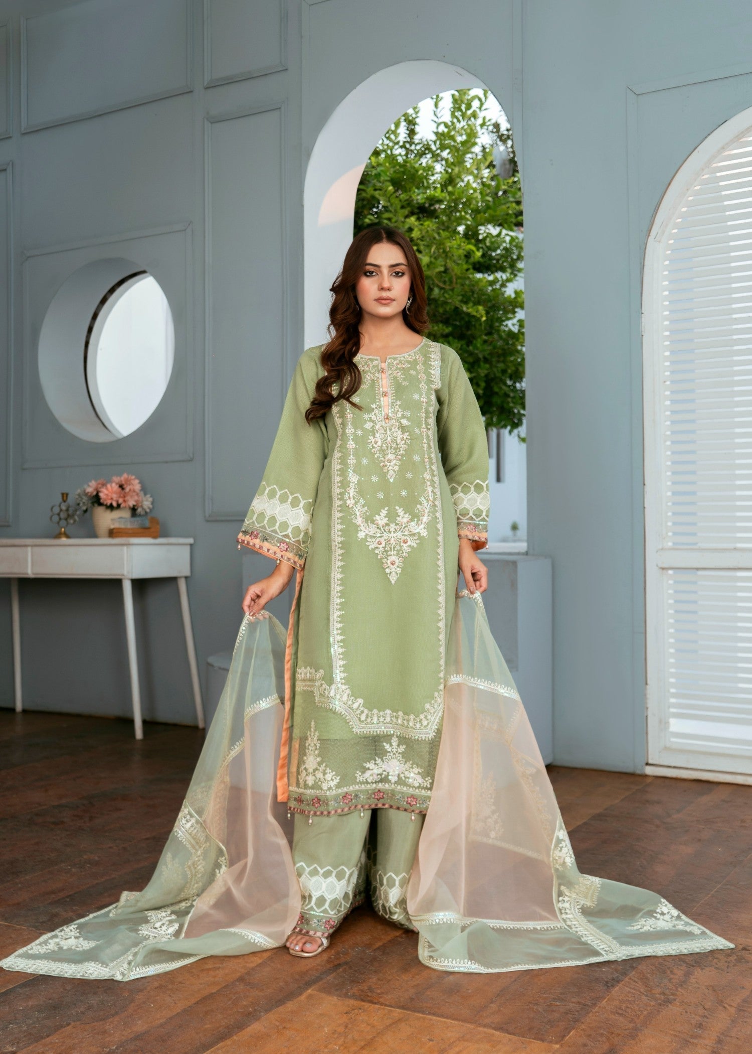 Pehnawa Fashion KHADDI PISTACHU Women 3pcs