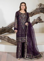 Pehnawa By Bin Akram’s Plum Aura Organza Women 3pcs