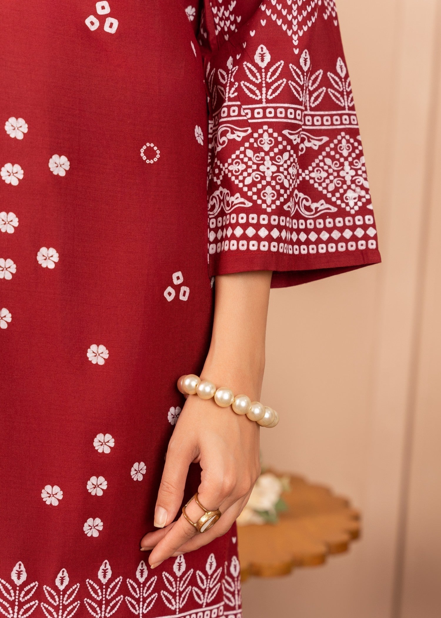 Chaudhary Arts N Chunri Printed maroon Women 2pcs