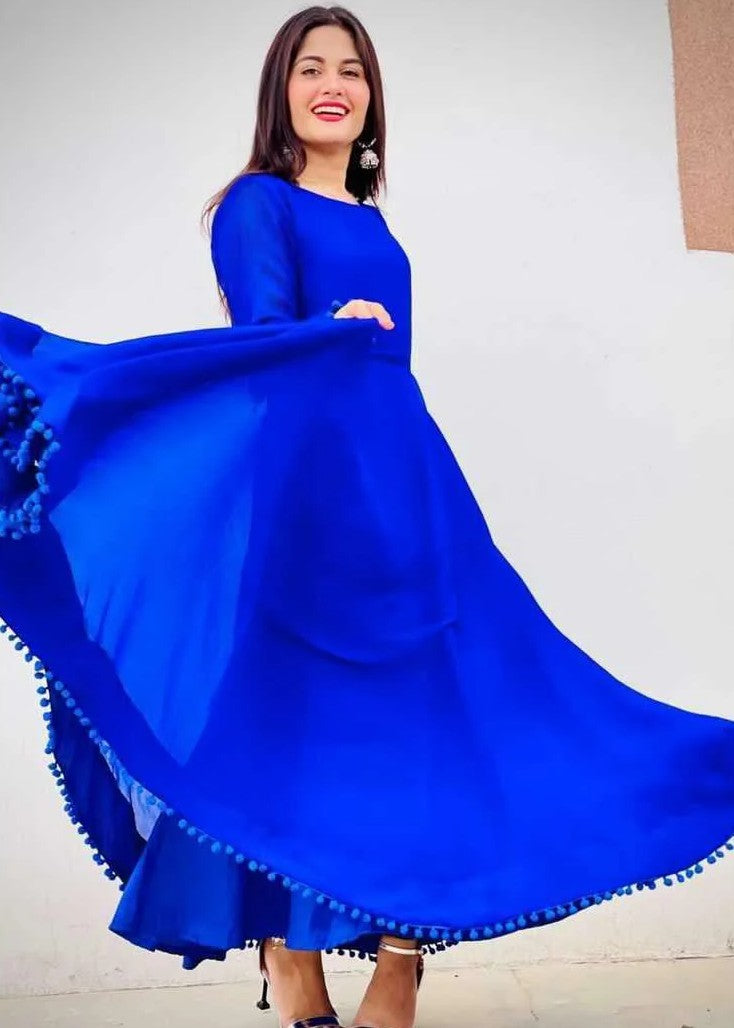 Anabiya Riwaaj anarkali Royal blue Women 2pcs