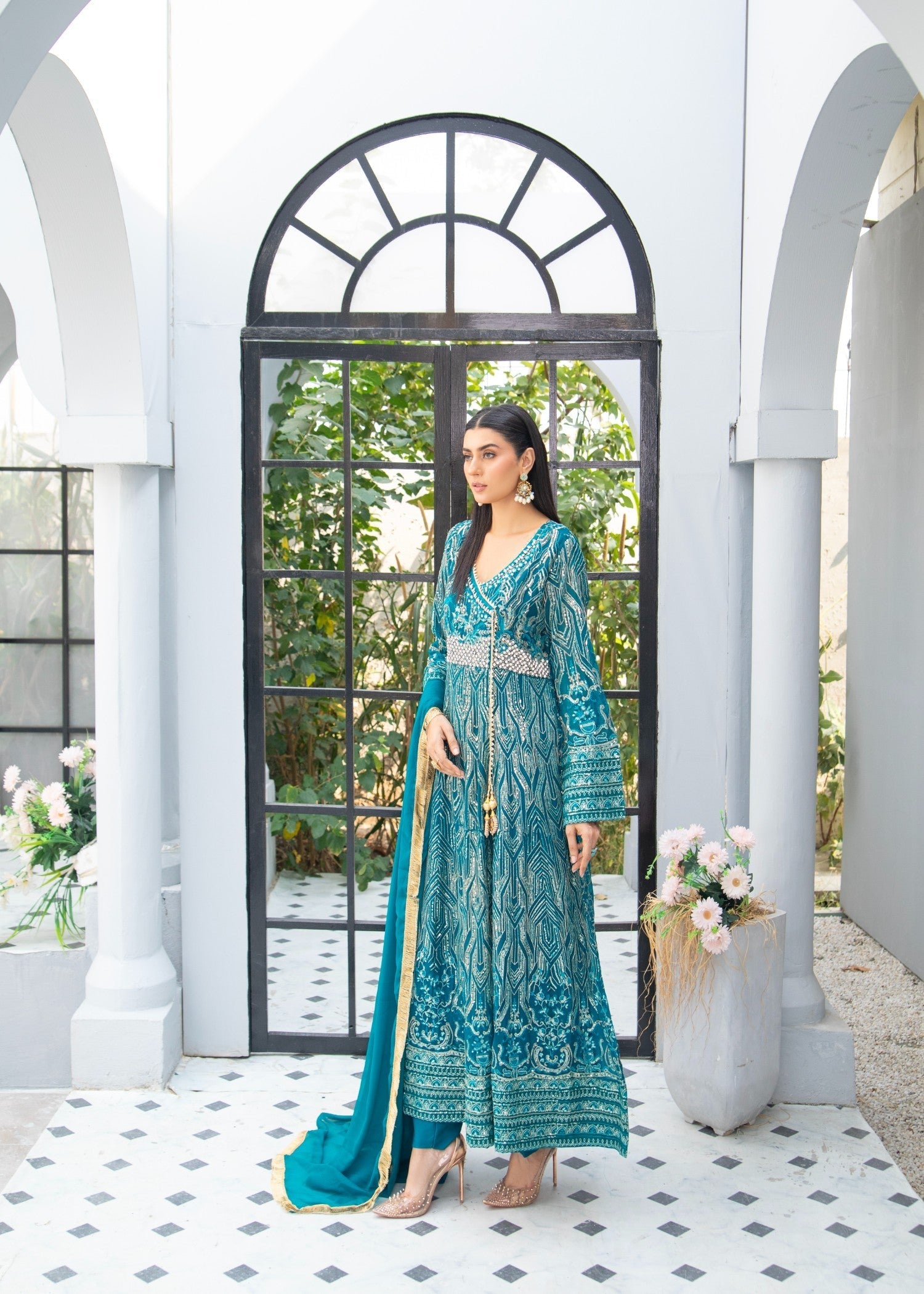 Manahils KURTI 105 TEAL Women 3pcs