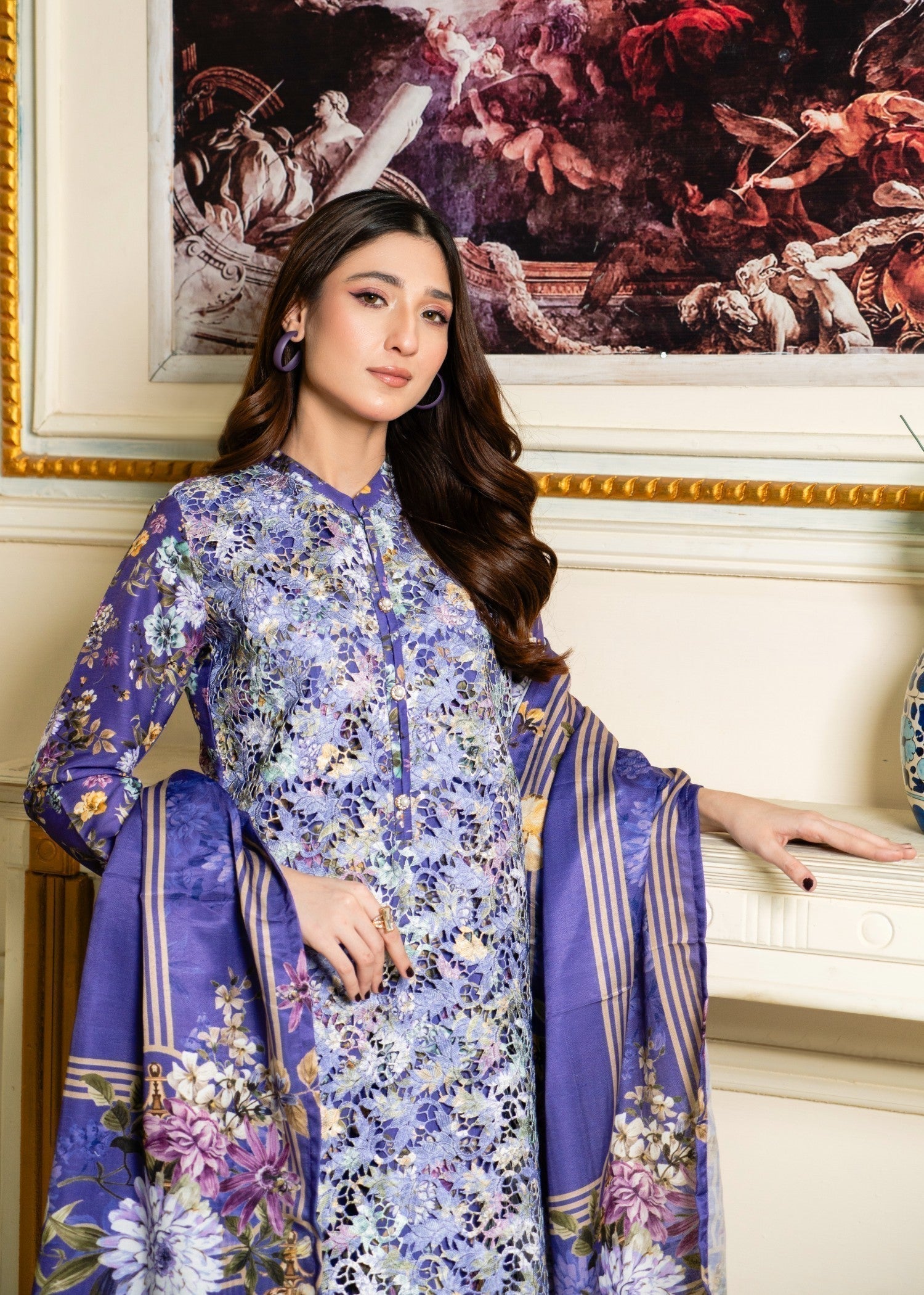 Sahibas By Mirza Kanwal Purple Women 3pcs
