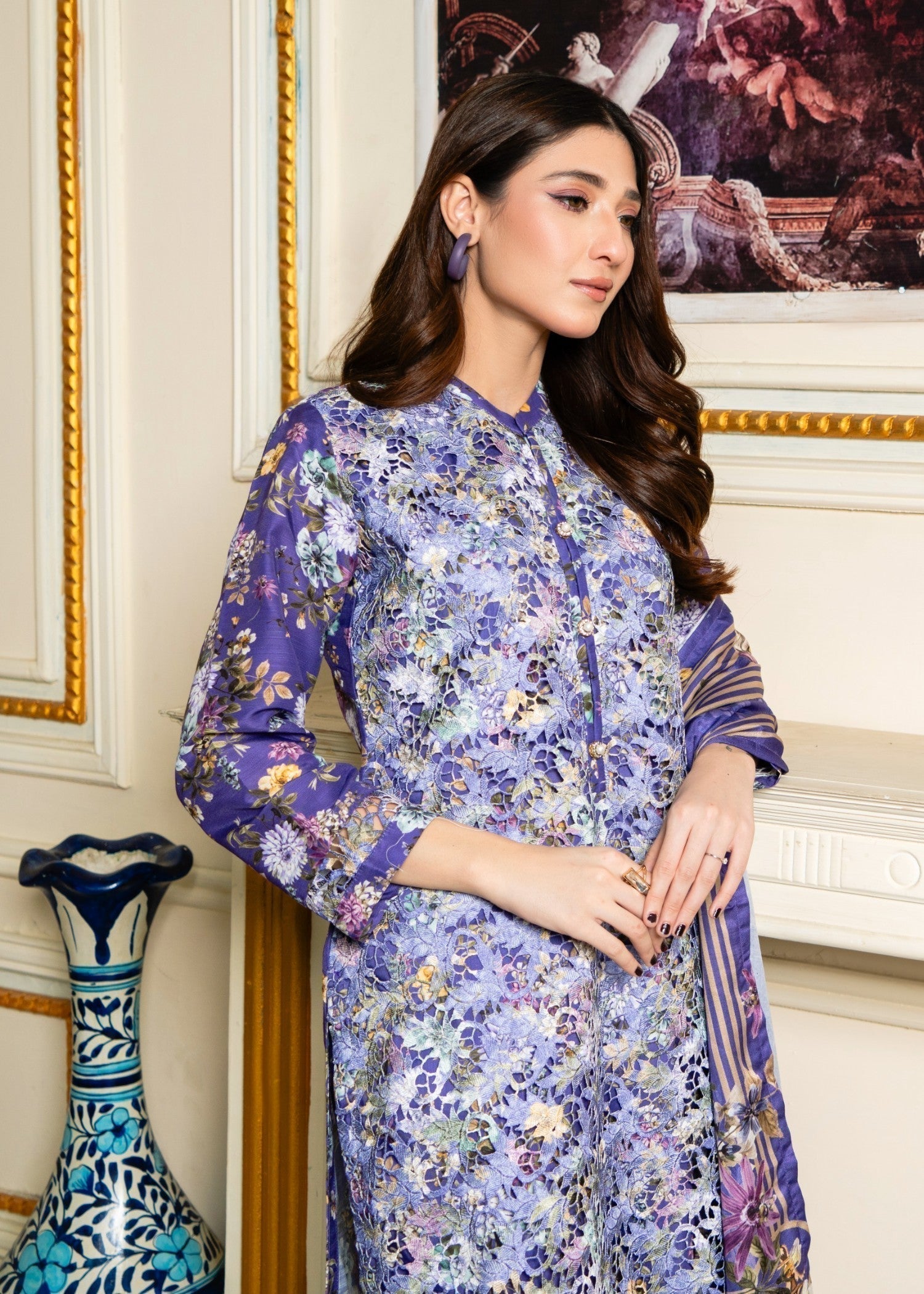 Sahibas By Mirza Kanwal Purple Women 3pcs