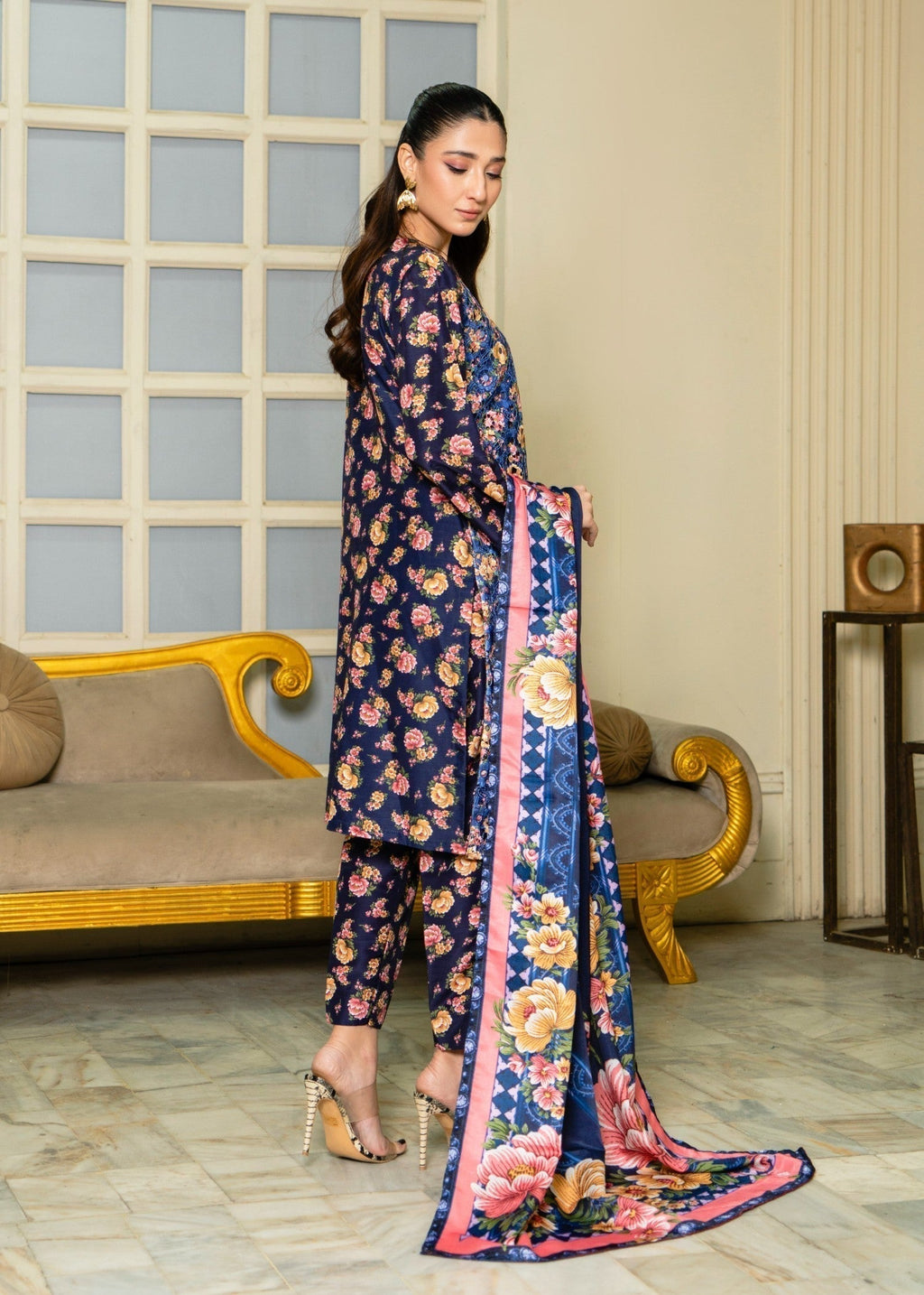 Sahibas By Mirza Kanwal Blue Women 3pcs