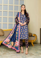 Sahibas By Mirza Kanwal Blue Women 3pcs