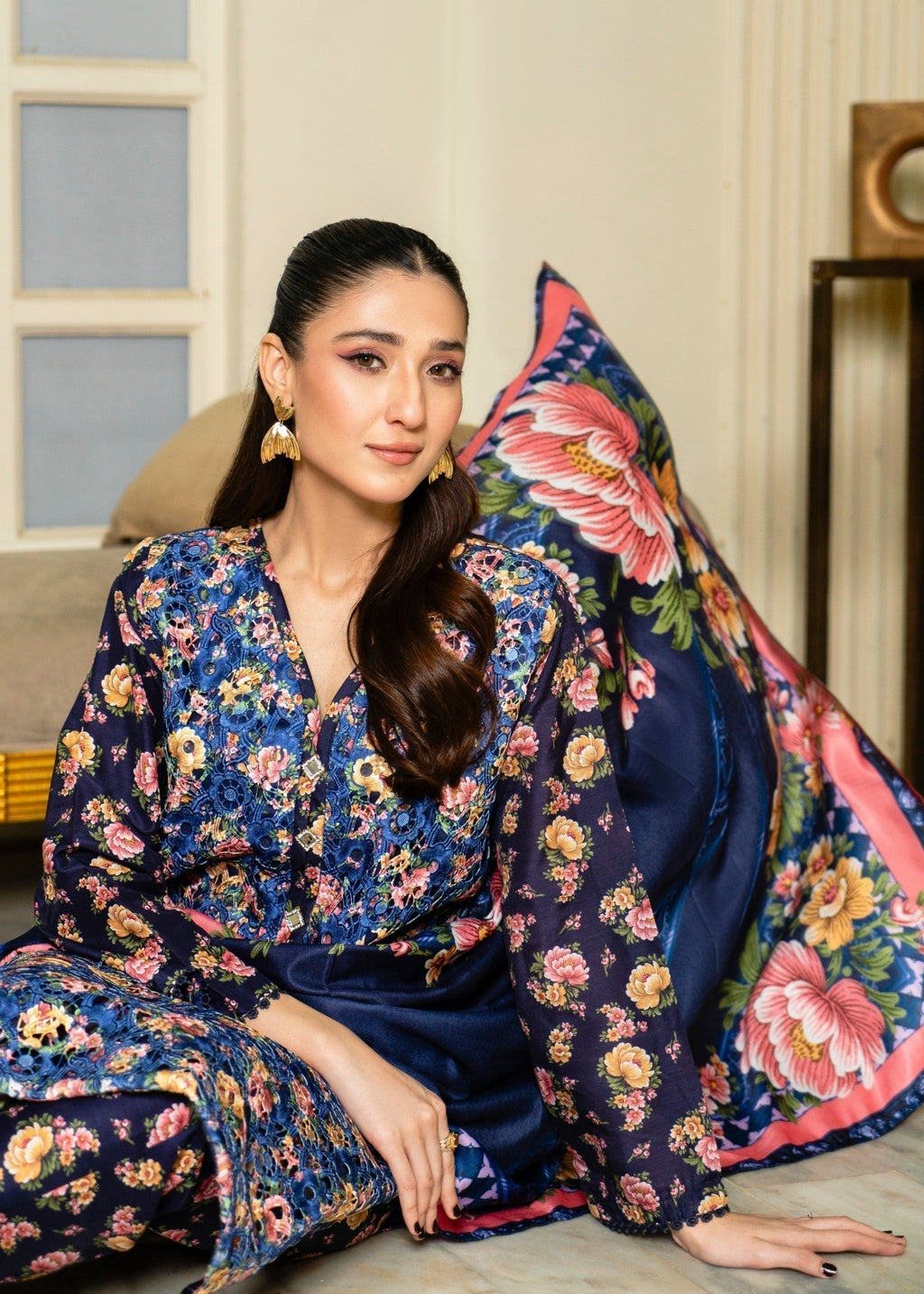 Sahibas By Mirza Kanwal Blue Women 3pcs