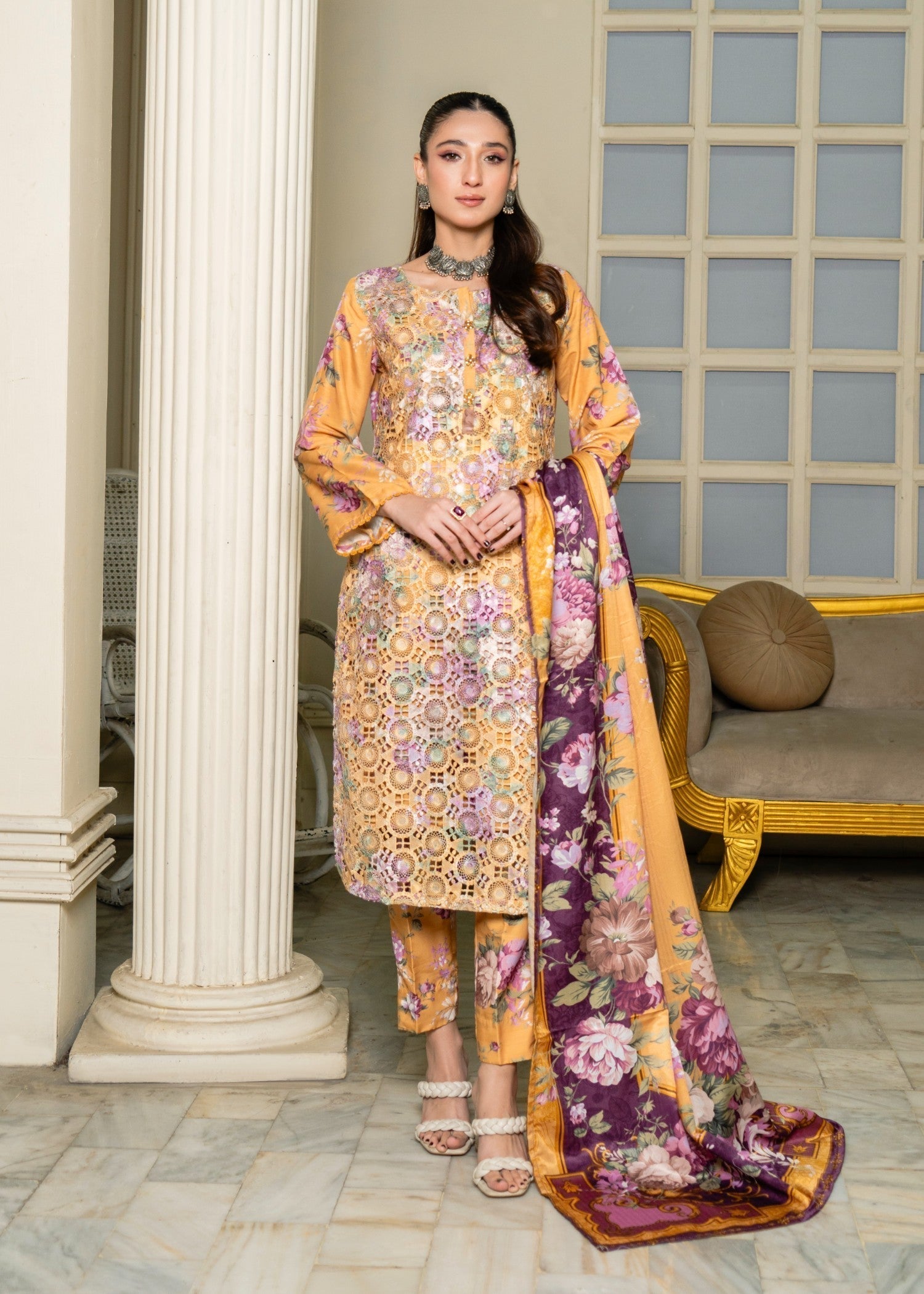 Sahibas By Mirza Kanwal Mustard Women 3pcs