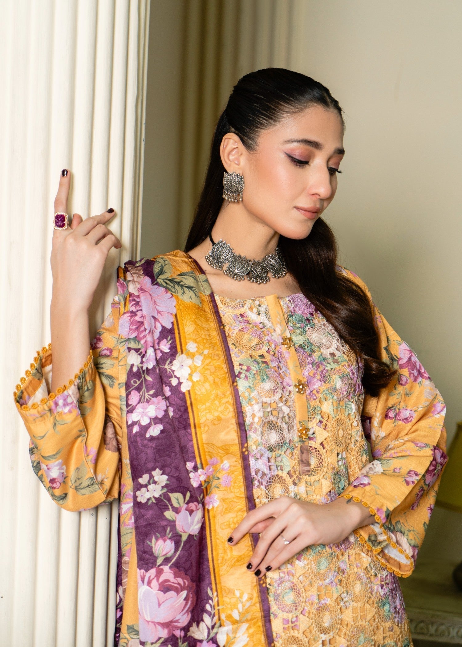 Sahibas By Mirza Kanwal Mustard Women 3pcs
