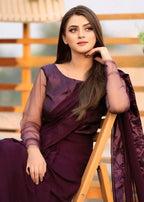 Anabiya riwaaj jasmin plume eggplant Women 2pcs