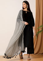 Zeekstore black dress with dupatta Women 3pcs