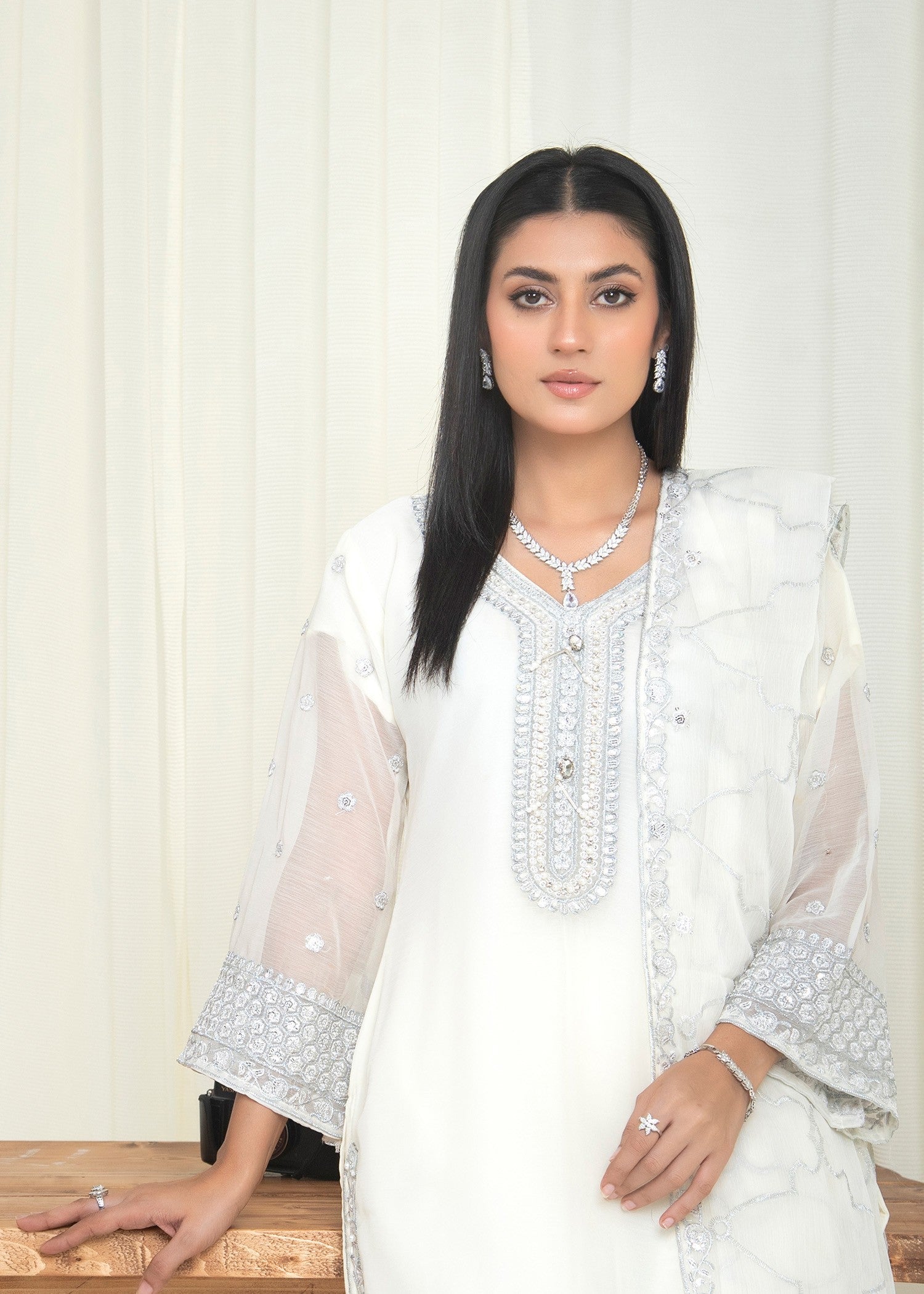 Rangoon Clothing Nazeen White Women 3pcs