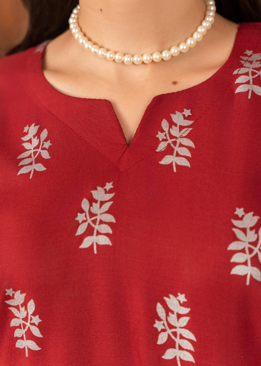 Chaudhary Arts Saleha Printed (maroon) Women 2pcs