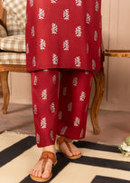 Chaudhary Arts Saleha Printed (maroon) Women 2pcs