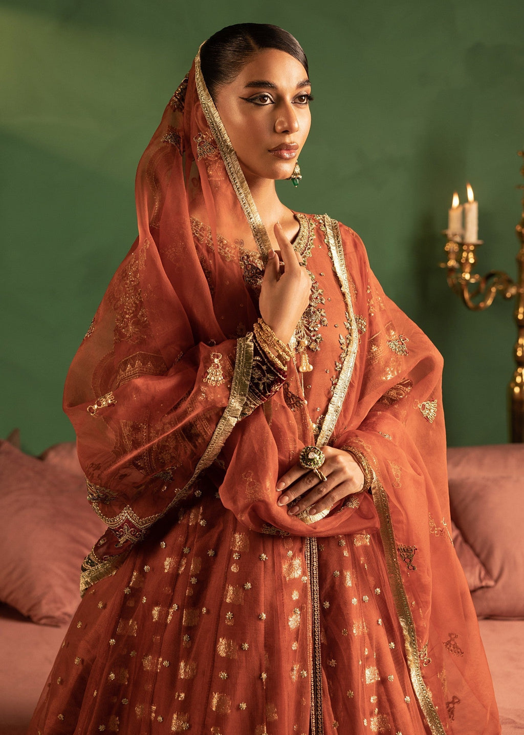 Diara Couture ANARKALI US 607 RUST Women 3pcs