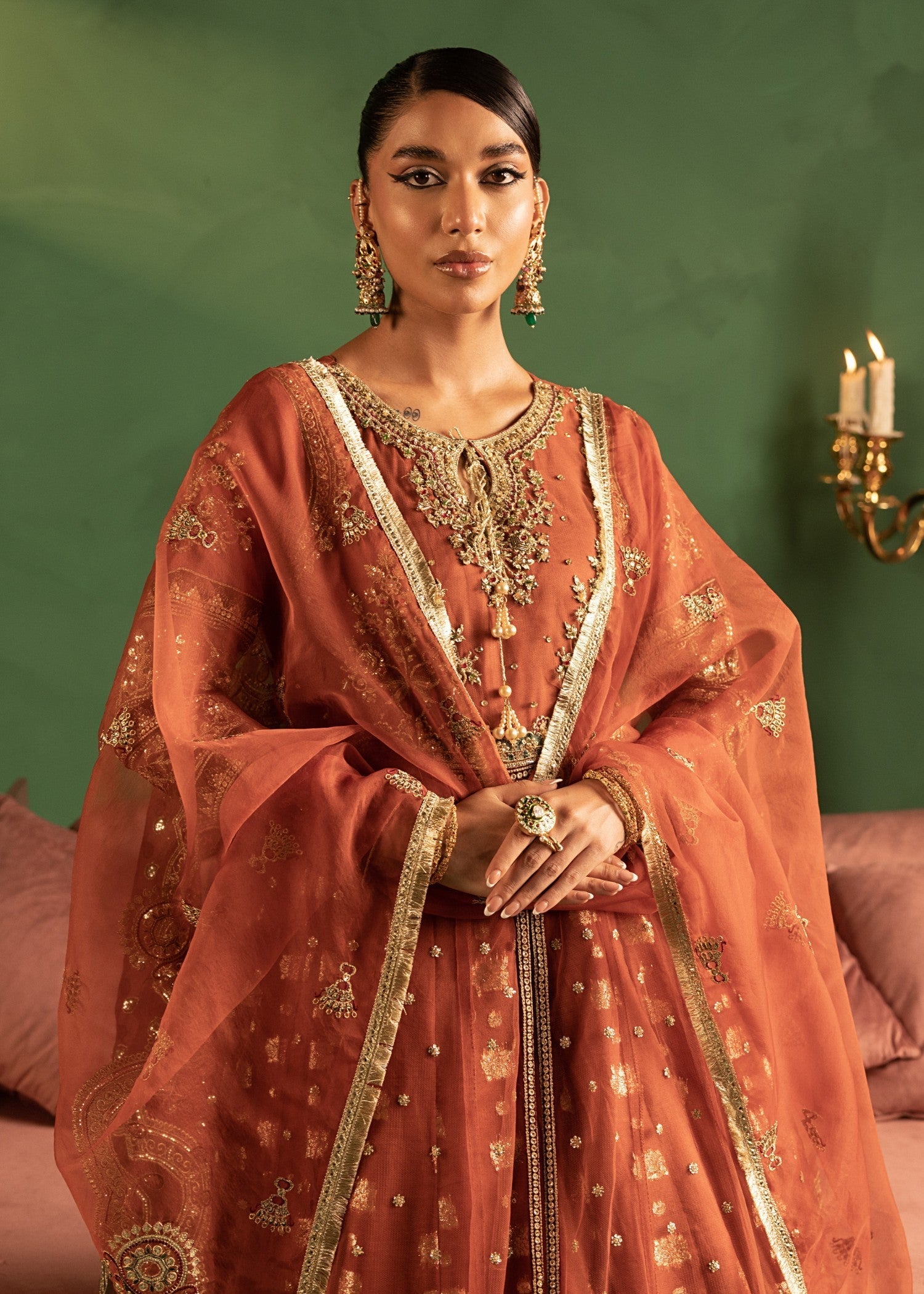 Diara Couture ANARKALI US 607 RUST Women 3pcs