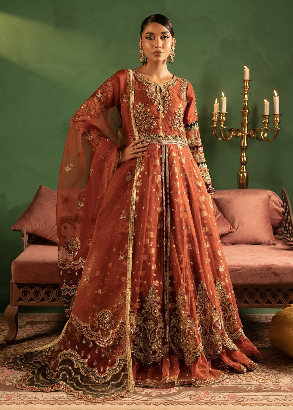 Diara Couture ANARKALI US 607 RUST Women 3pcs