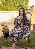 Muscat by Adeela Floral Black Women 2pcs