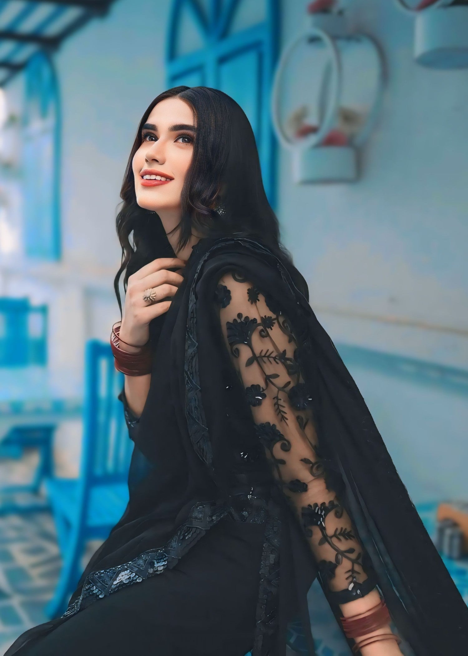 Anabiya riwaaj Alef black Women 3pcs