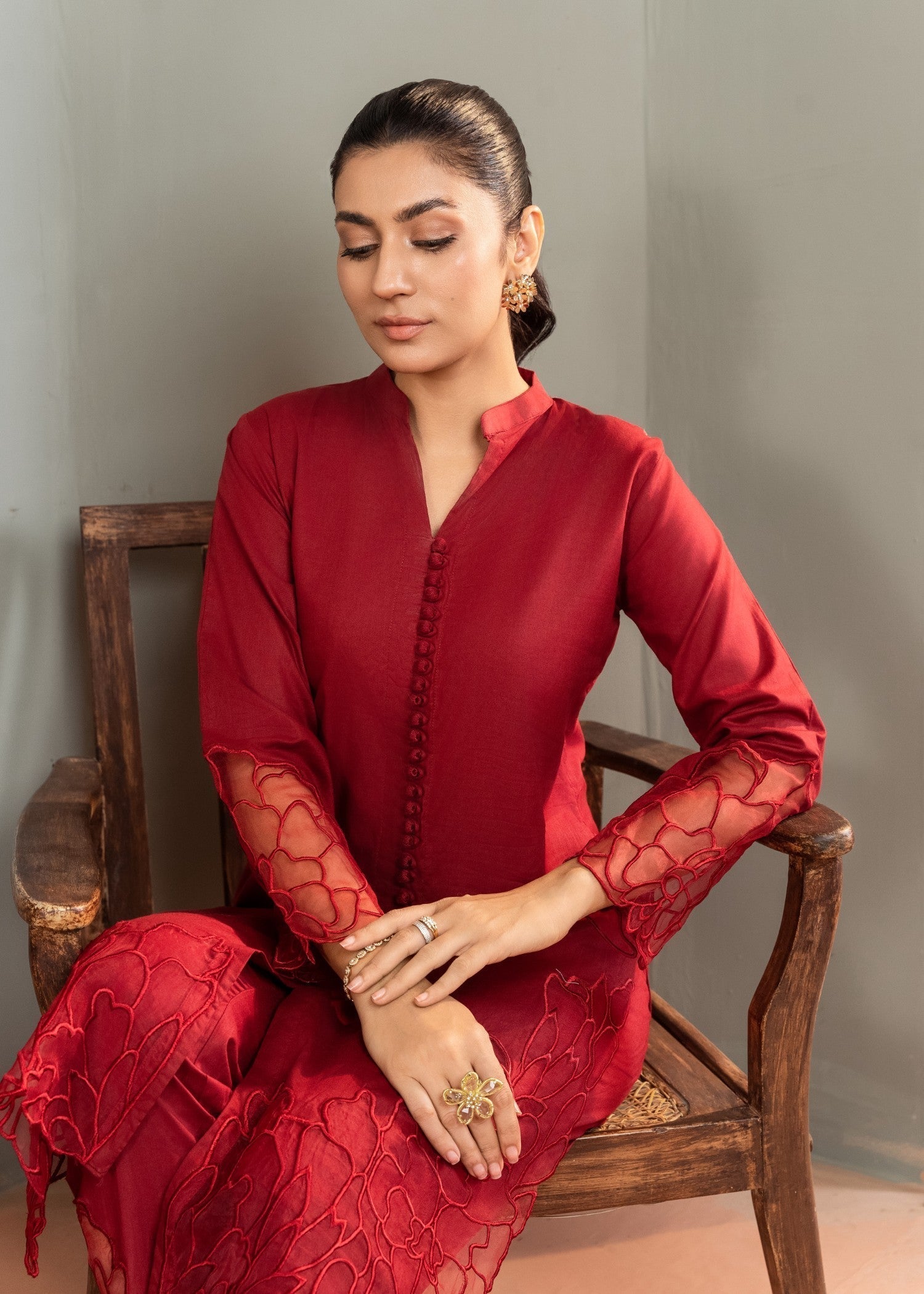 Sahibas By Mirza Wine Women 2pcs
