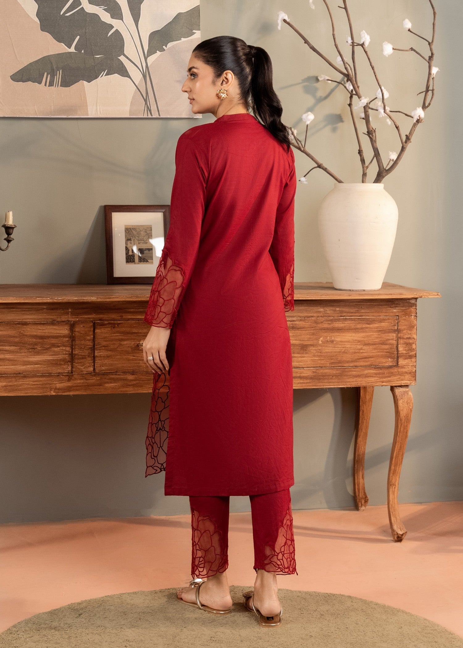 Sahibas By Mirza Wine Women 2pcs