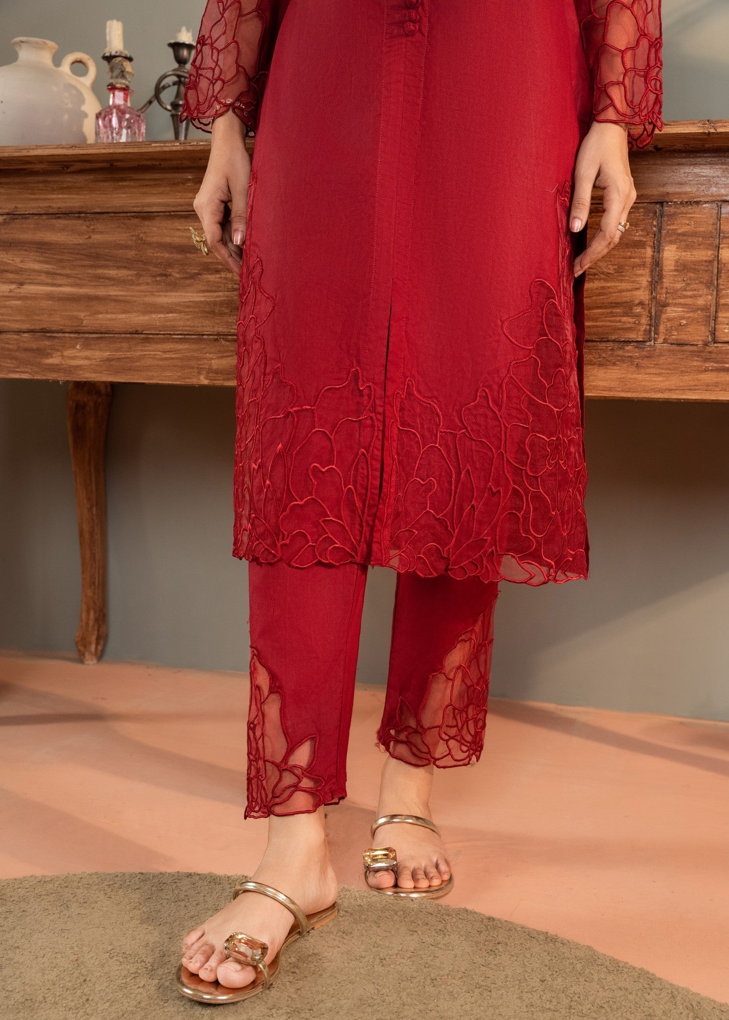 Sahibas By Mirza Wine Women 2pcs