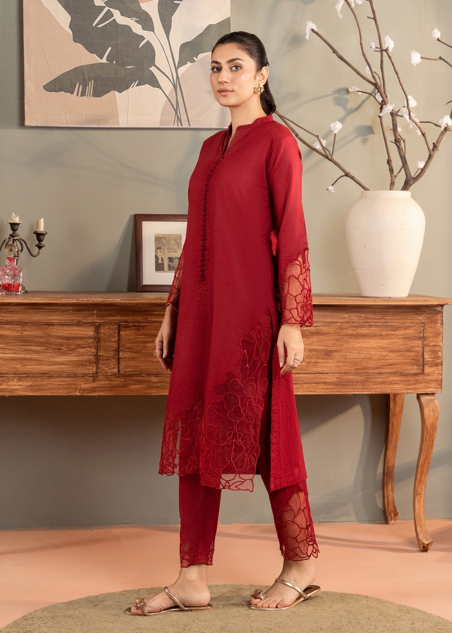 Sahibas By Mirza Wine Women 2pcs