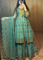 Four Season Boutique LACHA DOTTED FROK SEA GREEN Women 3pcs