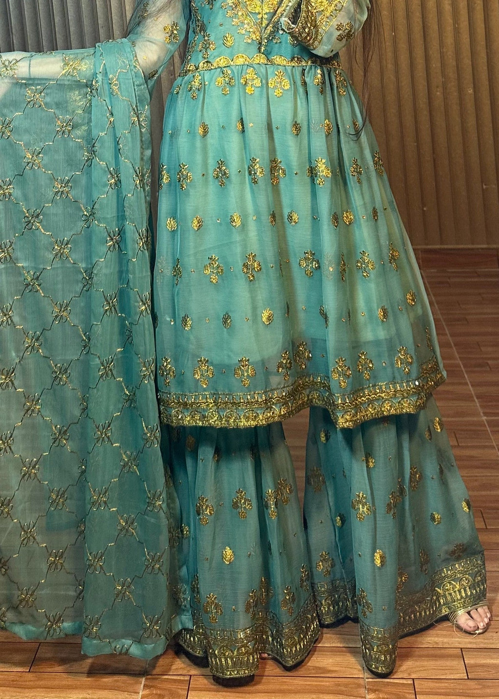 Four Season Boutique LACHA DOTTED FROK SEA GREEN Women 3pcs