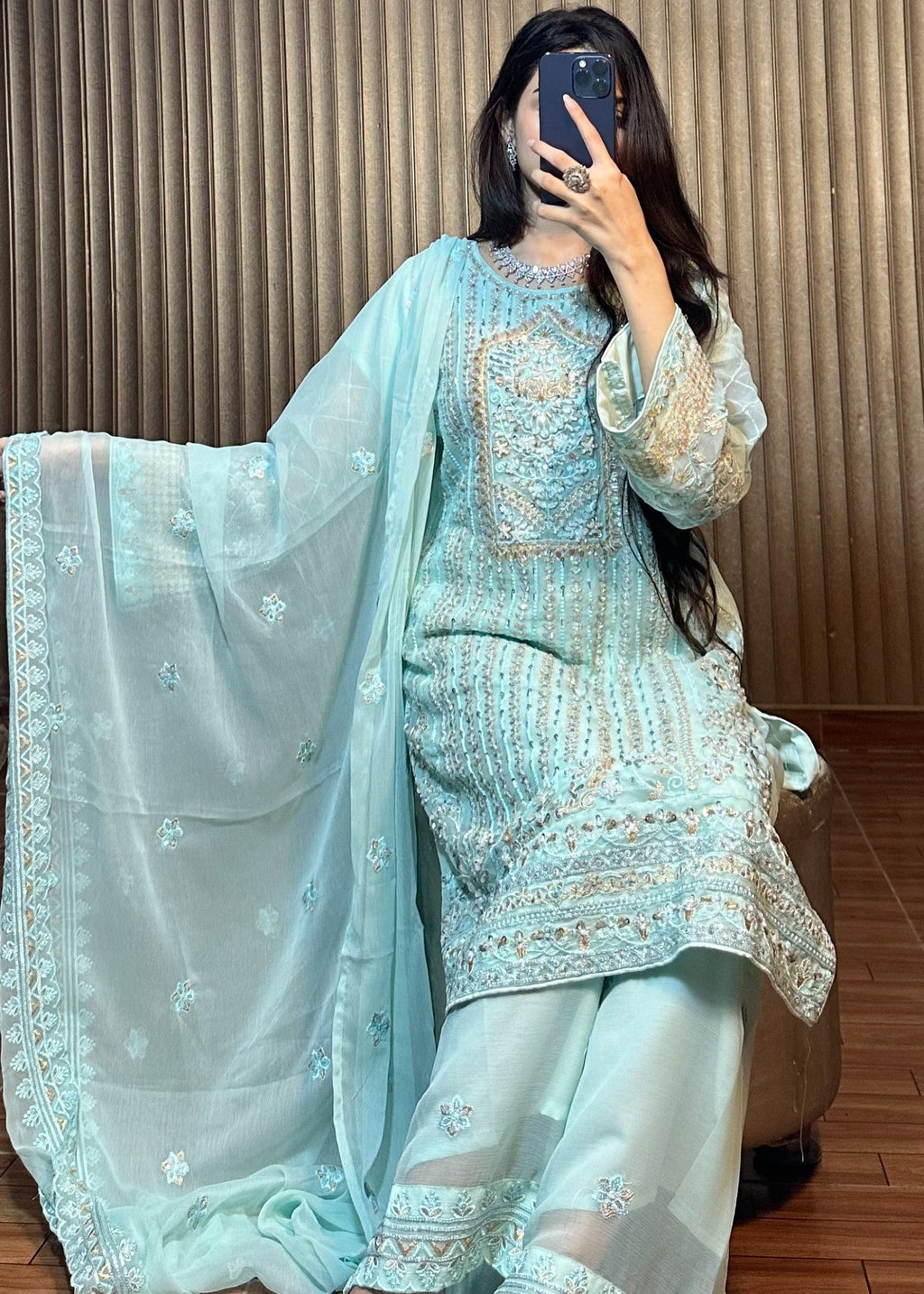 Four Season Boutique MAH E MEER ICE BLUE Women 3pcs