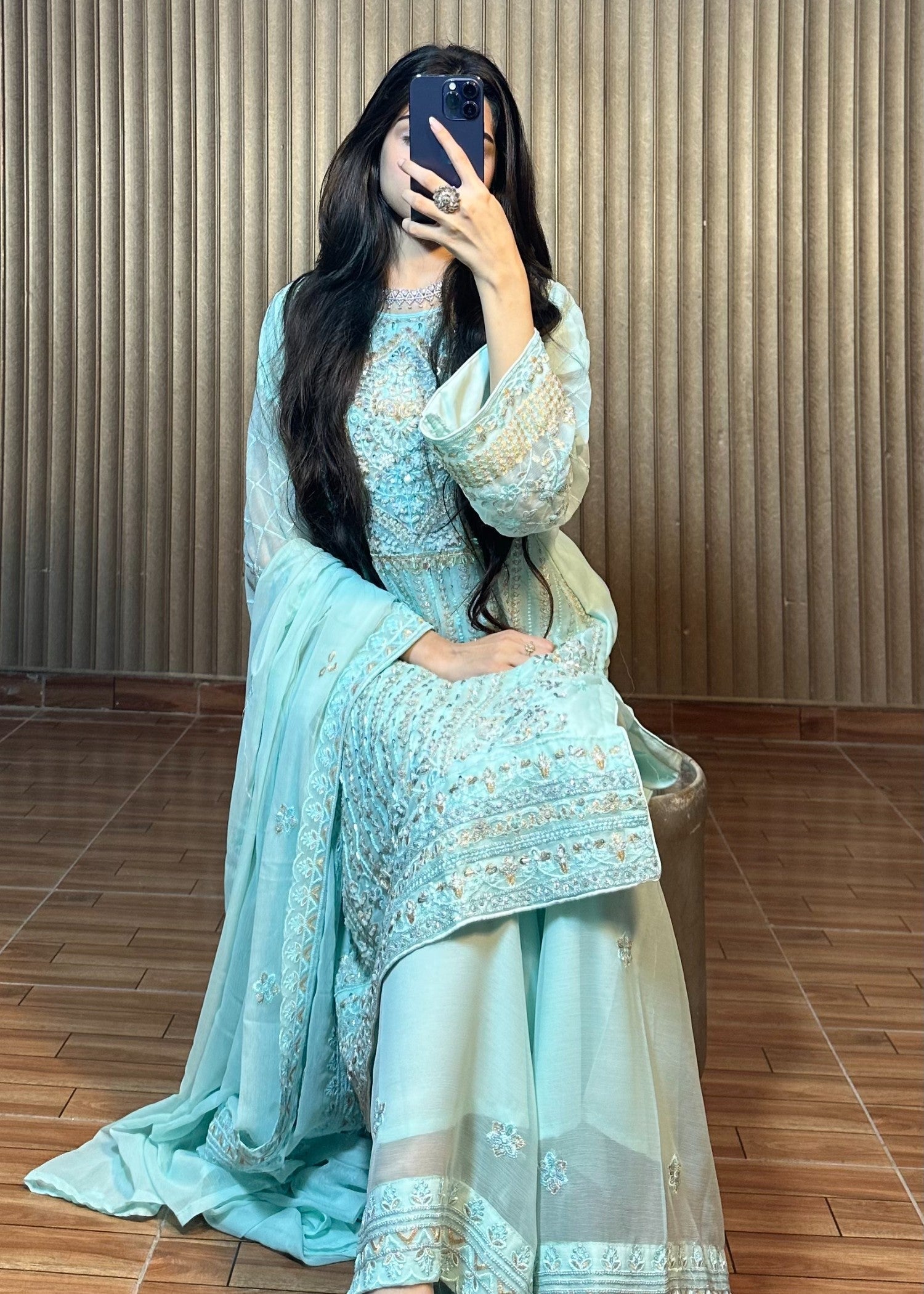 Four Season Boutique MAH E MEER ICE BLUE Women 3pcs