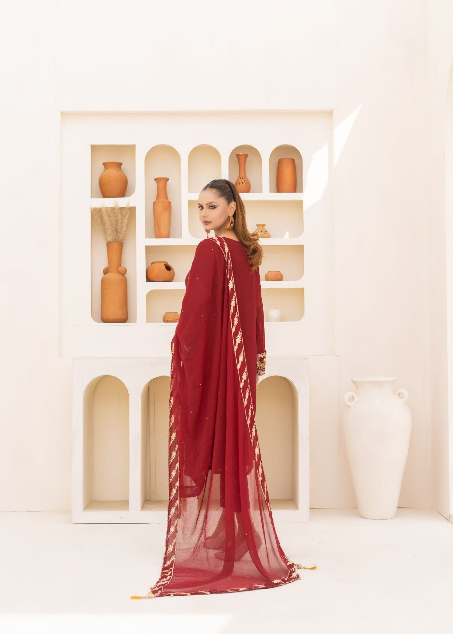 Alsiyab Haya Maroon Women 3pcs