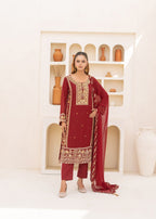 Alsiyab Haya Maroon Women 3pcs